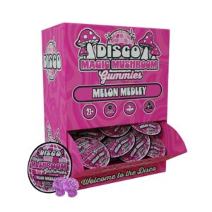 disco magic mushroom gravity gummies box case